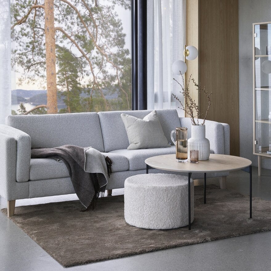 Kleppe LIVORNO Sofabord Ø90 cm i Hvit