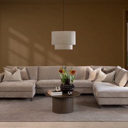 Nordstrand hjørnesofa med sjeselong XL og endeavslutning