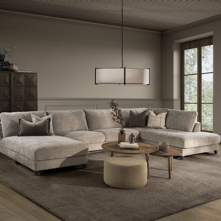 Vilmers VINCENT Hjørnesofa i Beige/natur