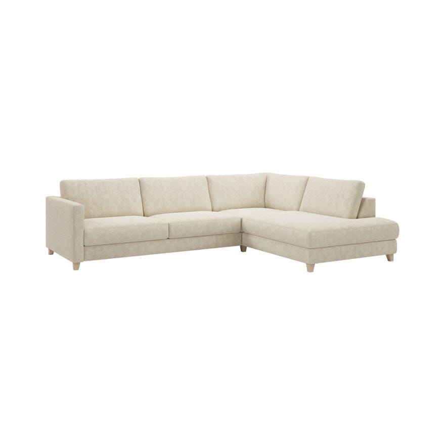 Vilmers Vincent beige hjørnesofa med endeavslutning xl