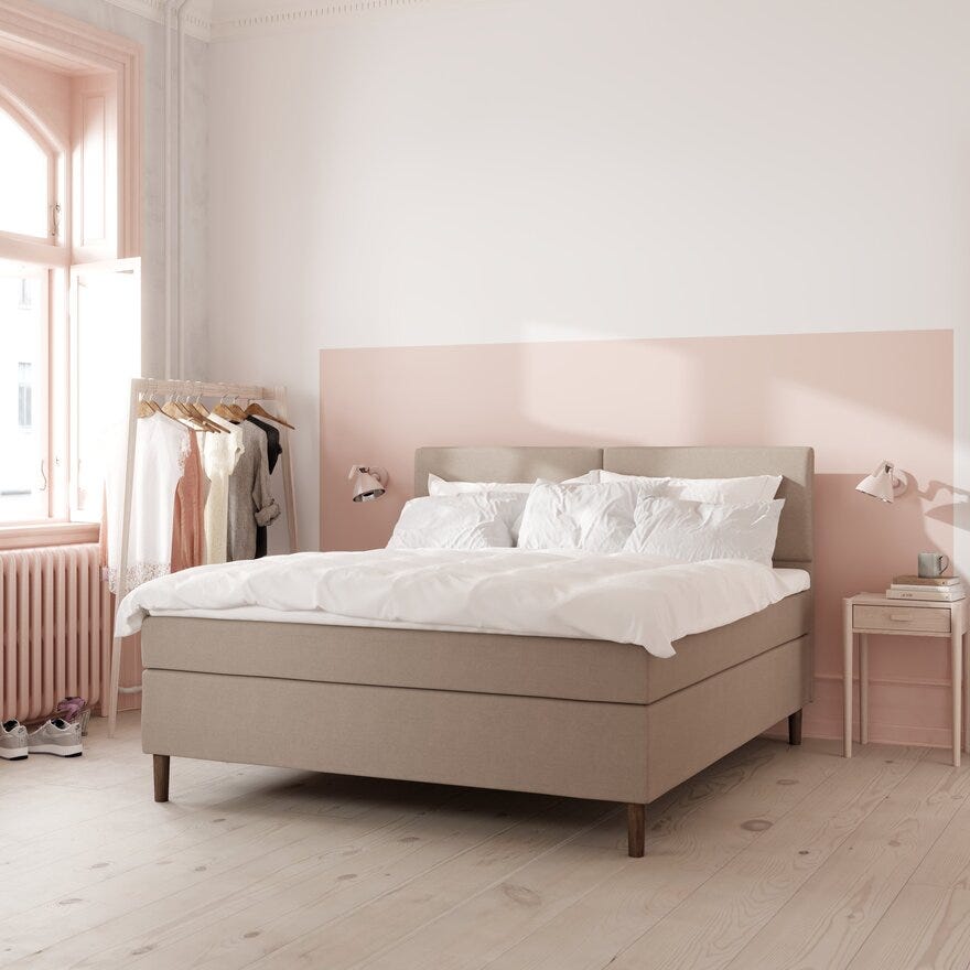 Wonderland FORTE Kontinentalseng 140x200 cm i Beige/natur