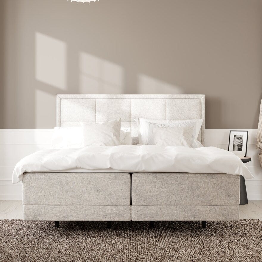 Wonderland OPUS 612 Regulerbar seng 80x200 cm i Beige/natur