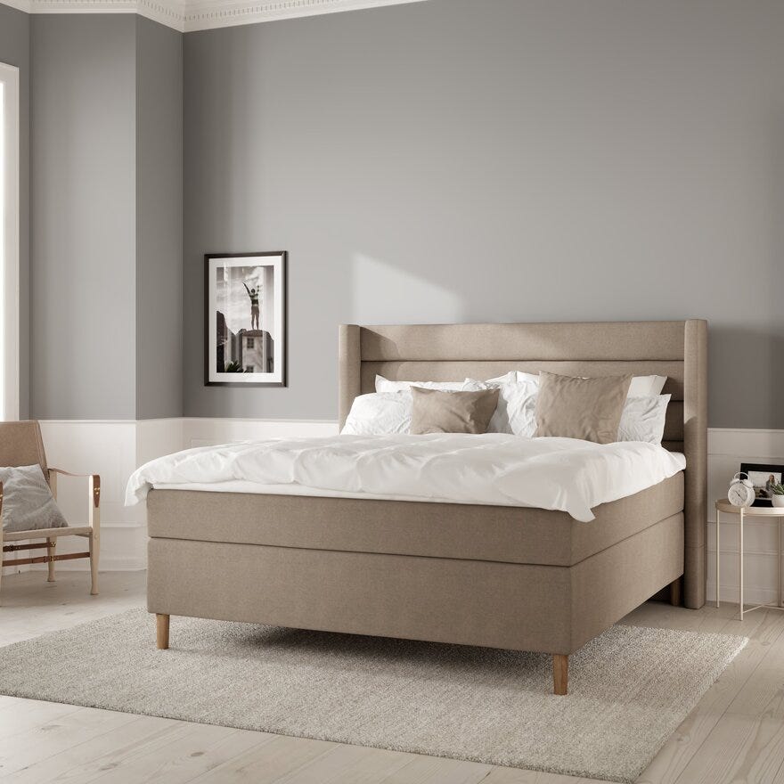 Wonderland VIP Kontinentalseng 140x200 cm i Beige/natur