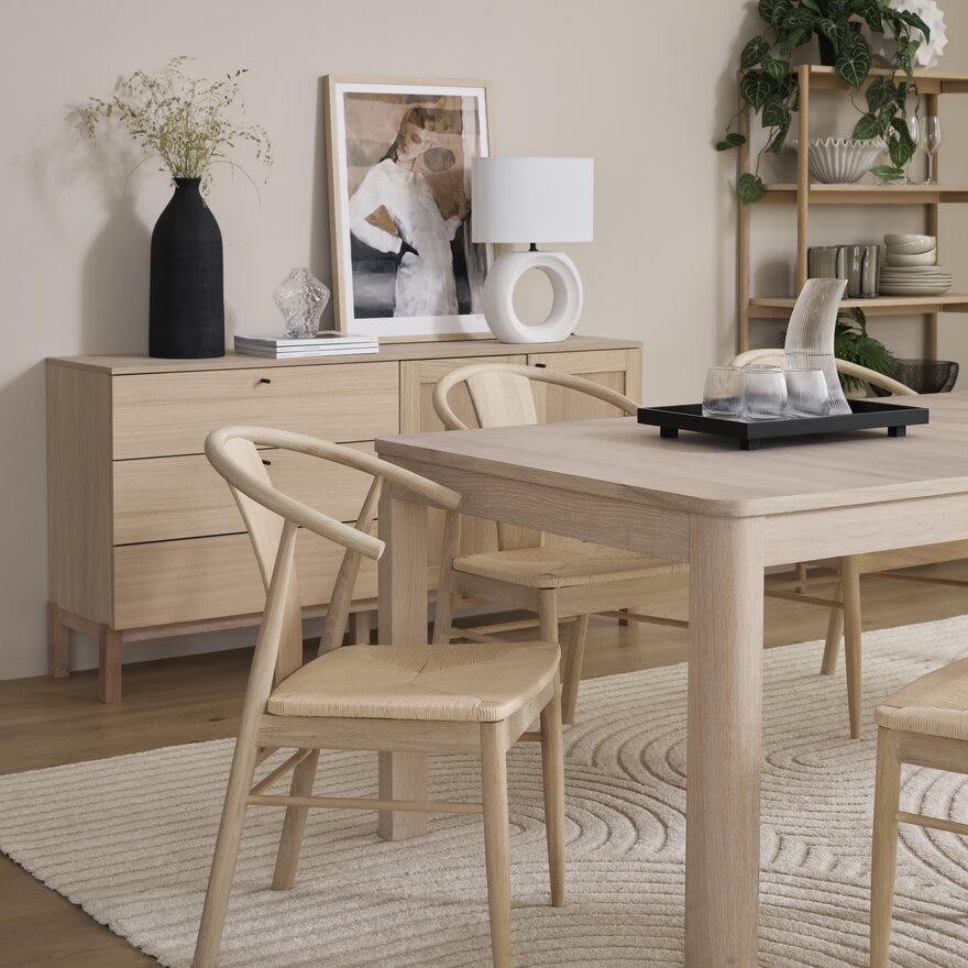 SOUTHAMPTON Spisebord 100x220 cm i Beige/natur