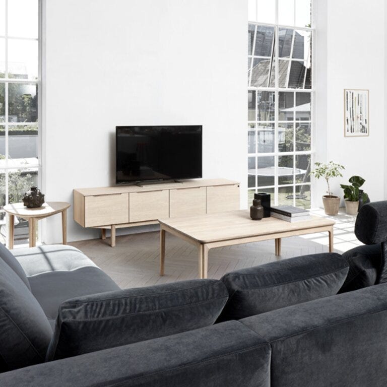 Skovby SM 305 TV-benk 194x40 cm i Beige/natur