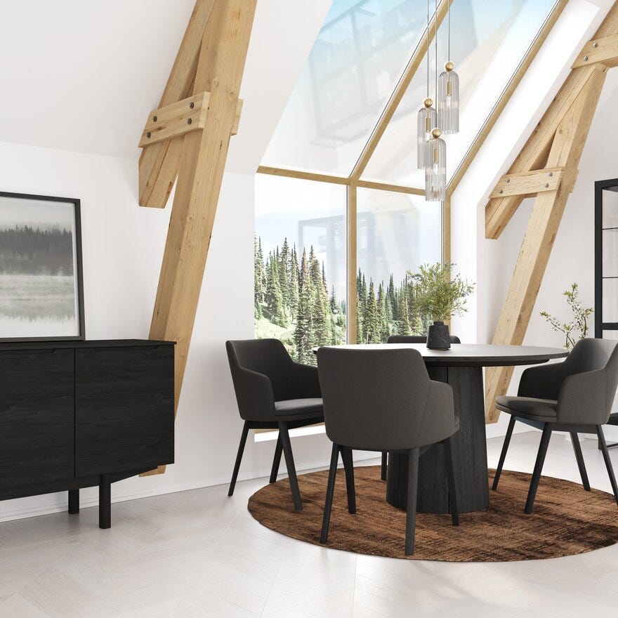 Skovby SM 33 Rundt spisebord Ø123 cm i Svart