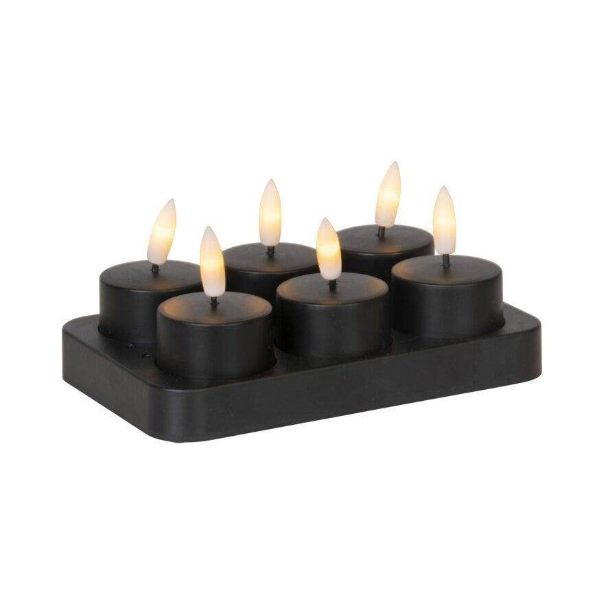 Ly Reba svart led telys Ø4