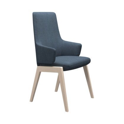 Stressless Vanilla (L) blå spisestol med armlene høy