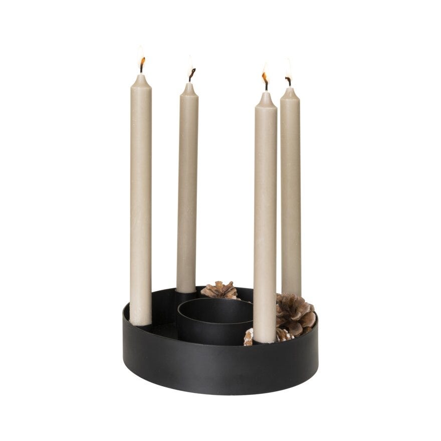 Sindig Gabrielle svart adventsstake Ø20