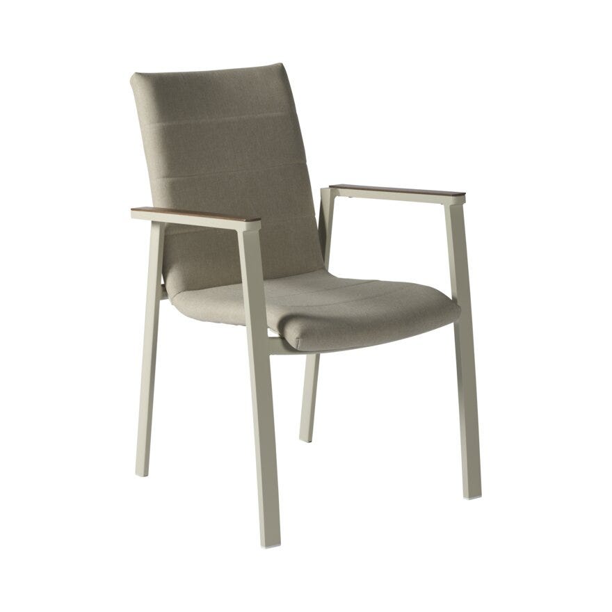 Marianne beige spisestol med armlene